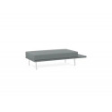 MODULO ROCADA URAL-D RECTANGULAR LARGO SIN SALIENTE CON SALIENTE TAPIZADO GRIS 172X74X39 CM