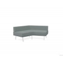 MODULO ROCADA URAL-G ANGULAR SIMETRICO GRANDE RESPALDO TAPIZADO GRIS 174X74X72 CM