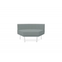 MODULO ROCADA URAL-I ANGULAR SIMETRICO PEQUEÑO RESPALDO TAPIZADO GRIS 120X74X72 CM