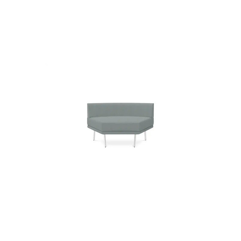 MODULO ROCADA URAL-I ANGULAR SIMETRICO PEQUEÑO RESPALDO TAPIZADO GRIS 120X74X72 CM
