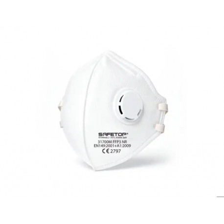 MASCARILLA FACIAL SAFETOP FFP3 NR PLEGABLE VERTICAL CON VALVULA