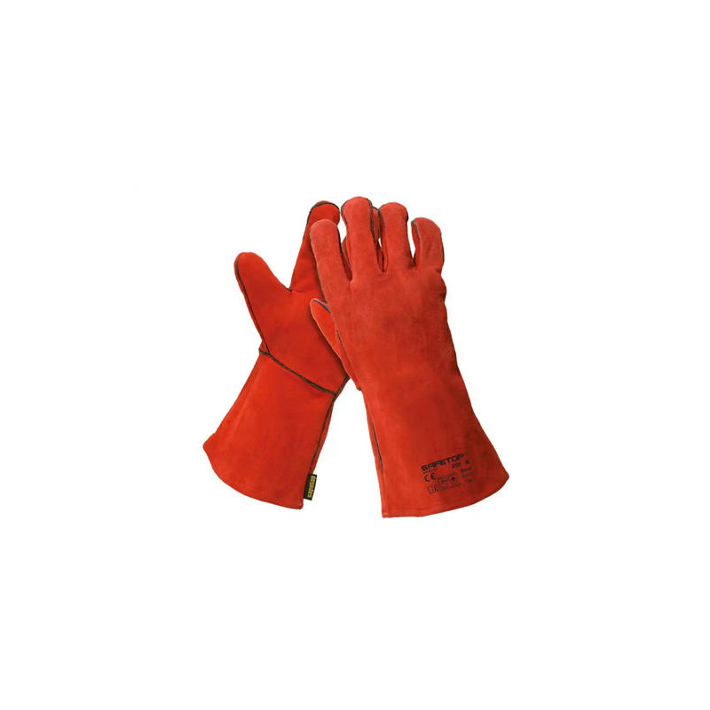 GUANTES DE SOLDADOR SAFETOP ESSEN 35 CM COLOR ROJO TALLA 10