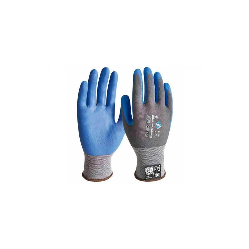 GUANTES DE NITRILO SAFETOP BIATEX ALIMENTARIO Y ANTICALORICO COLOR AZUL TALLA 10