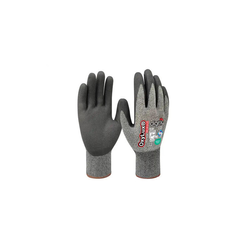 GUANTES DE NITRILO Y NYLON SAFETOP OXYLUX SATINADO TALLA 9