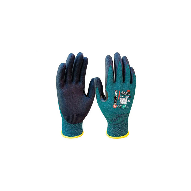 GUANTES DE NITRILO SAFETOP FORTILUX ANTICORTE FOAM 18 G CON REFUERZO OEKO TALLA 8