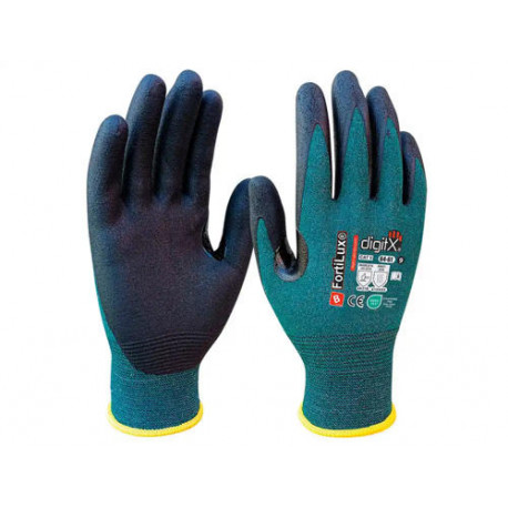GUANTES DE NITRILO SAFETOP FORTILUX ANTICORTE FOAM 18 G CON REFUERZO OEKO TALLA 9