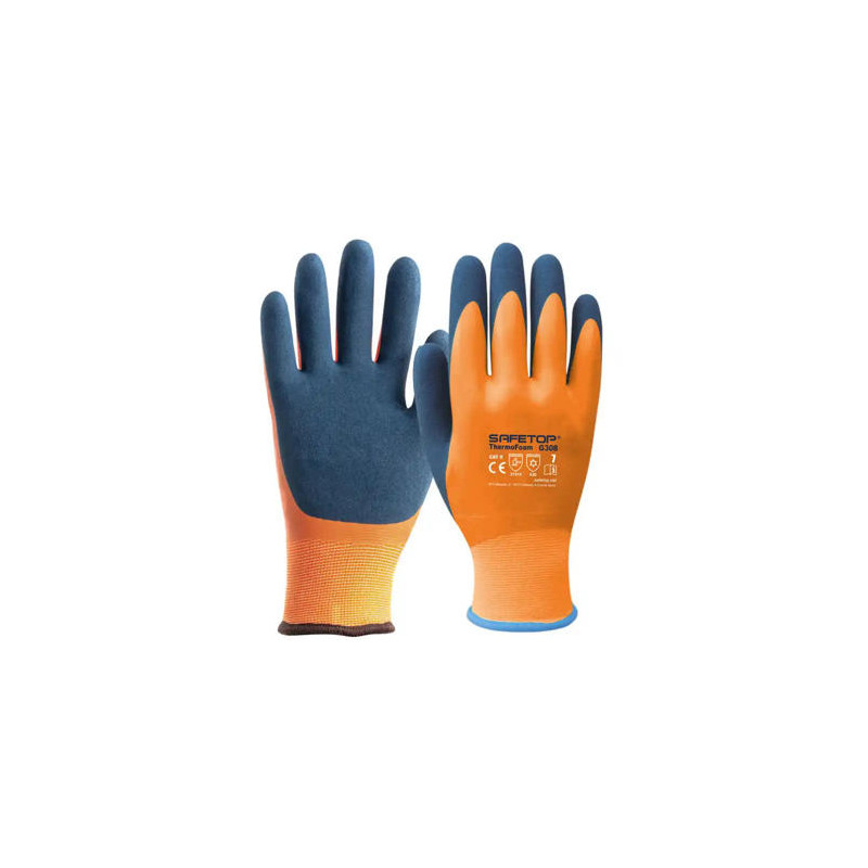 GUANTES DE LATEX SAFETOP THERMOFOAM IMPERMEABLE FORRO ANTIFRIO TALLA 9