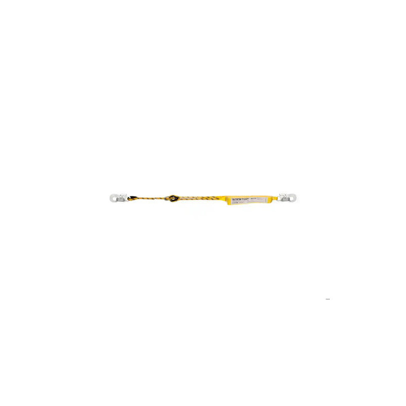 CUERDA SAFETOP REGULABLE CON ABSORBEDOR Y MOSQUETONES 1,98 M