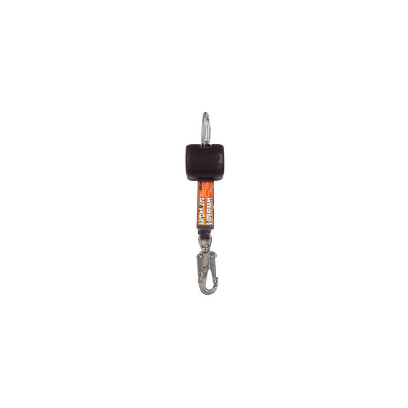 ANTICAIDAS SAFETOP ROLLER RETRACTIL CINTA 2 M 100 KG ABSORBEDOR + MOSQUETONES