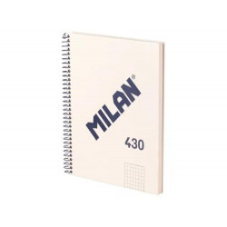 CUADERNO ESPIRAL MILAN SERIE 1918 DIN A5 80 HOJAS CUADRO 5 MM COLOR BEIG