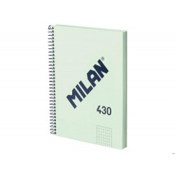 CUADERNO ESPIRAL MILAN SERIE 1918 DIN A5 80 HOJAS CUADRO 5 MM COLOR VERDE