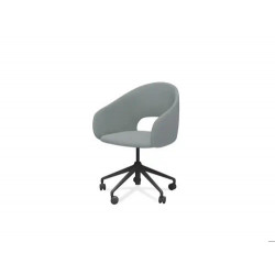 BUTACA ROCADA VON-A CON RUEDAS BASE COLOR NEGRO TAPIZADO GRIS 58X64X81 CM