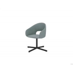 BUTACA ROCADA AVON-E CON BASE METALICA ESTRELLA DE 4 PUNTAS COLOR NEGRO TAPIZADO GRIS 60X56X79 CM
