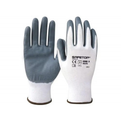 GUANTES DE NITRILO SAFETOP NITRI-FIT SINTETICO SOLIDO GRIS SIN COSTURA TALLA 10