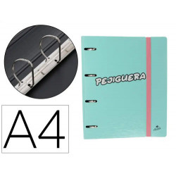 CARPETA 4 ANILLAS 40 MM MIXTAS MARIOLA POLYFOAM DIN A4 SIN RECAMBIO PASTEL PALABRAS