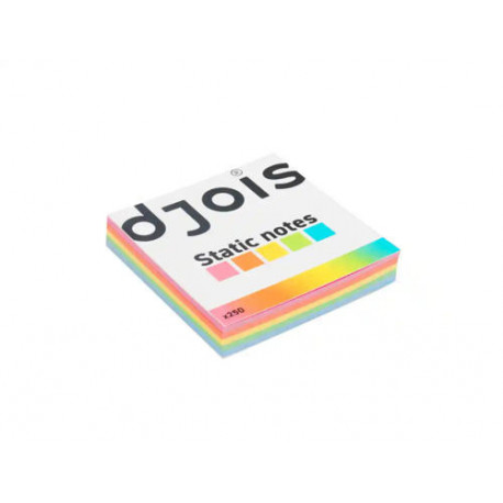 BLOC DE NOTAS ELECTROSTATICAS QUITA Y PON DJOIS 75X75 MM 250 HOJAS 5 COLORES SURTIDOS