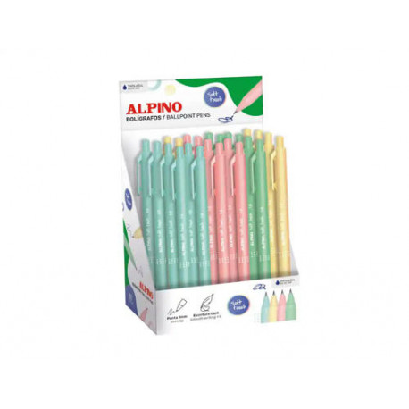 BOLIGRAFO ALPINO SOFT TOUCH AZUL PUNTA 1 MM EXPOSITOR 24 UNIDADES