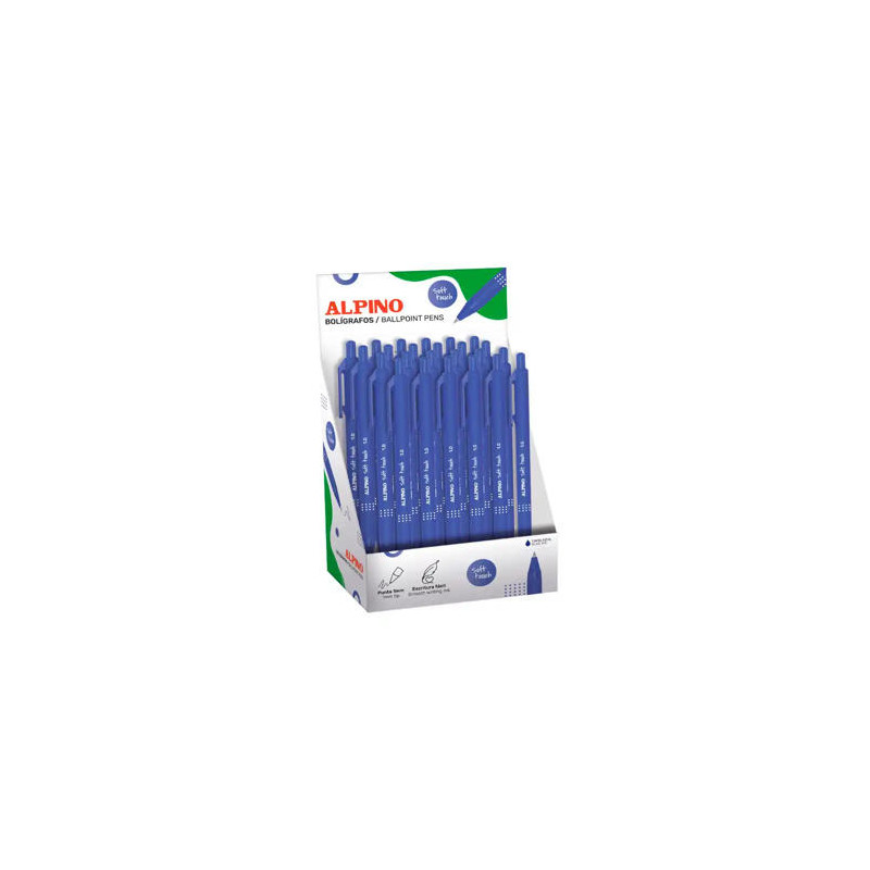 BOLIGRAFO ALPINO SOFT TOUCH PASTEL PUNTA 1 MM EXPOSITOR 24 UNIDADES