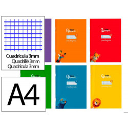 LIBRETA LIDERPAPEL PAUTAGUIA TAPA CARTONCILLO 32H DIN A4 75GR CUADRICULADO PAUTADO 3MM CON MARGEN 6 