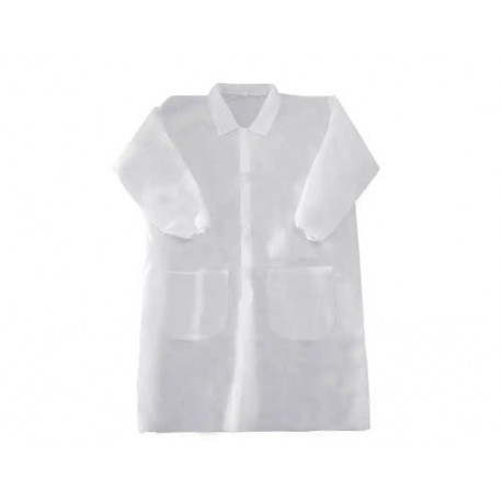 BATA DE LABORATORIO SAFETOP LAB-COAT POLIPROPILENO BLANCO 67X104 CM TALLA L