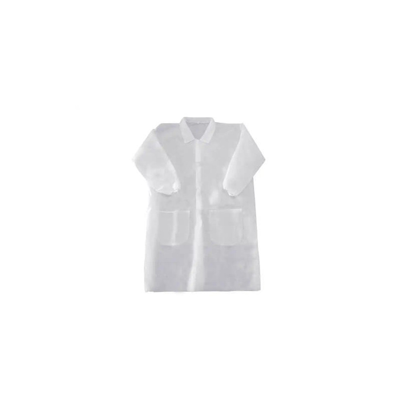 BATA DE LABORATORIO SAFETOP LAB-COAT POLIPROPILENO BLANCO 67X104 CM TALLA L