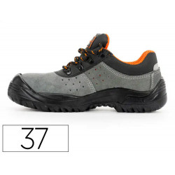 ZAPATOS DE SEGURIDAD SAFETOP TORMIO SERRAJE CUERO TRANSPIRABLE SUELA PU BIDENSIDAD S1 P SR TALLA 37