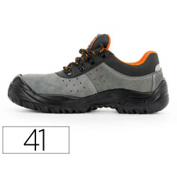 ZAPATOS DE SEGURIDAD SAFETOP TORMIO SERRAJE CUERO TRANSPIRABLE SUELA PU BIDENSIDAD S1 P SR TALLA 41
