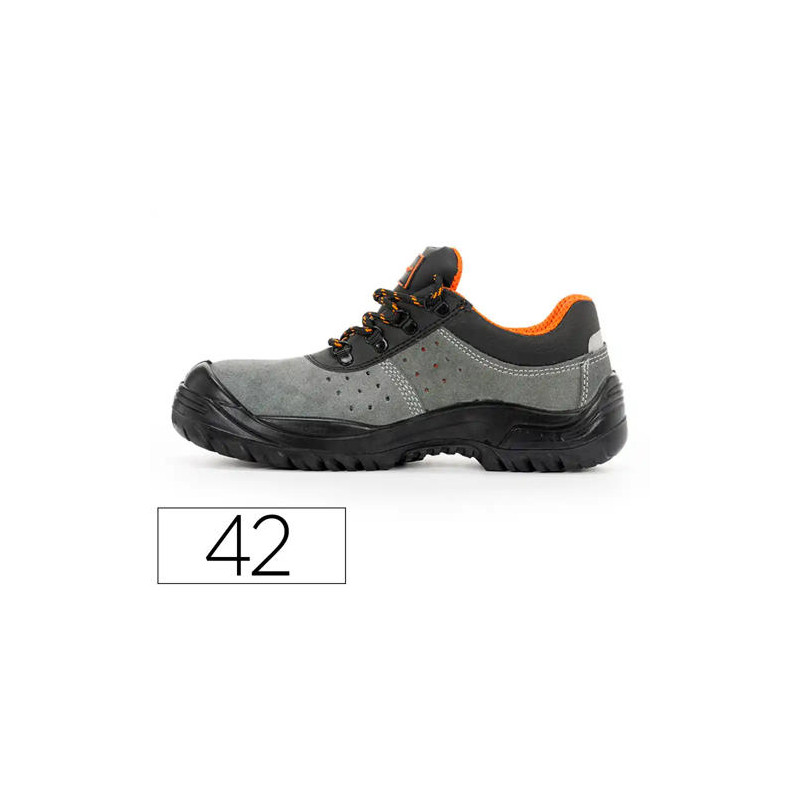 ZAPATOS DE SEGURIDAD SAFETOP TORMIO SERRAJE CUERO TRANSPIRABLE SUELA PU BIDENSIDAD S1 P SR TALLA 42