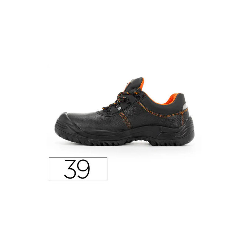 ZAPATOS DE SEGURIDAD SAFETOP ORATIO CUERO GRABADO SUELA DE ACERO ANTIPERFORACION S3 SR TALLA 39 COLO