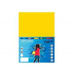 CARTULINA FABRISA A4 180 G AMARILLO FUERTE PAQUETE DE 50 HOJAS