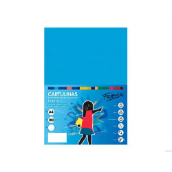 CARTULINA FABRISA A4 180 G AZUL TURQUESA FUERTE PAQUETE DE 50 HOJAS