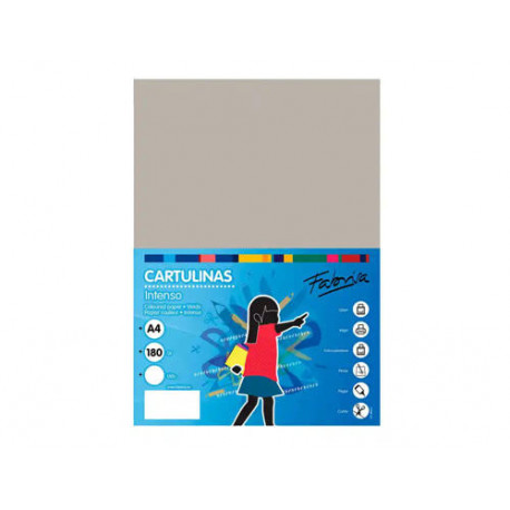 CARTULINA FABRISA A4 180 G GRIS PAQUETE DE 50 HOJAS