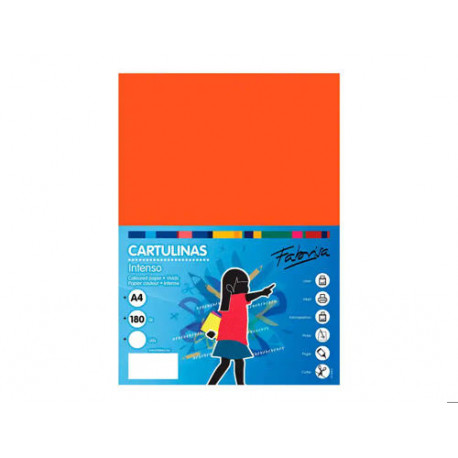 CARTULINA FABRISA A4 180 G NARANJA PAQUETE DE 50 HOJAS