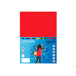 CARTULINA FABRISA A4 180 G ROJO PAQUETE DE 50 HOJAS