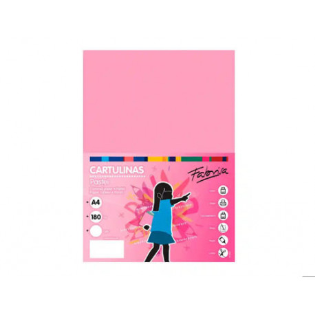 CARTULINA FABRISA A4 180 G ROSA PAQUETE DE 50 HOJAS