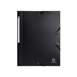 CARPETA EXACOMPTA OPAK GOMAS POLIPROPILENO RECICLADO TRES SOLAPAS DIN A4 COLOR NEGRO