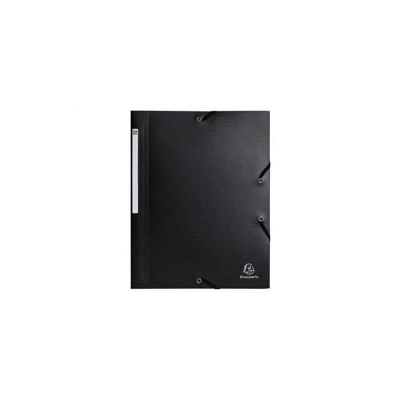 CARPETA EXACOMPTA OPAK GOMAS POLIPROPILENO RECICLADO TRES SOLAPAS DIN A4 COLOR NEGRO