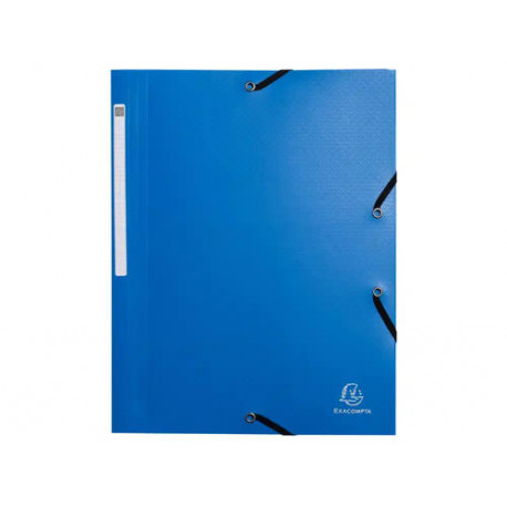 CARPETA EXACOMPTA OPAK GOMAS POLIPROPILENO RECICLADO TRES SOLAPAS DIN A4 COLOR AZUL
