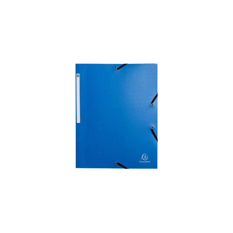 CARPETA EXACOMPTA OPAK GOMAS POLIPROPILENO RECICLADO TRES SOLAPAS DIN A4 COLOR AZUL