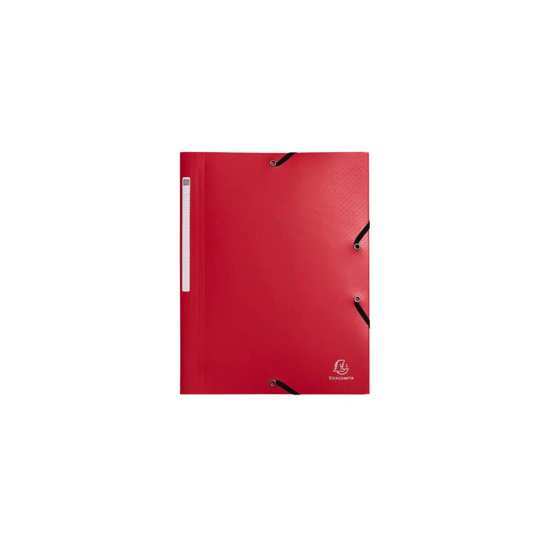 CARPETA EXACOMPTA OPAK GOMAS POLIPROPILENO RECICLADO TRES SOLAPAS DIN A4 COLOR ROJO