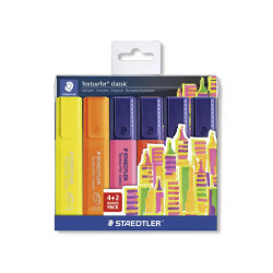 ROTULADOR STAEDTLER TEXTSURFER 364 ESTUCHE DE 4 UNIDADES COLORES SURTIDAS + 2 UNIDADES RAINBOW REGAL