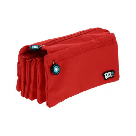 ESTUCHE PORTATODO GRAFOPLAS BITS&BOBS CUADRUPLE COLOR ROJO 230X120 MM
