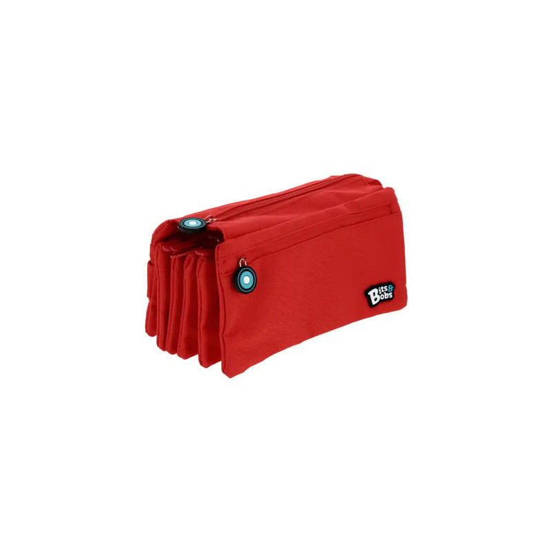 ESTUCHE PORTATODO GRAFOPLAS BITS&BOBS CUADRUPLE COLOR ROJO 230X120 MM