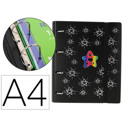 CARPETA 4 ANILLAS 40 MM MIXTAS MARIOLA POLYFOAM DIN A4 CON RECAMBIO 100 H 90 GR SEPARADORES 6 POSICI