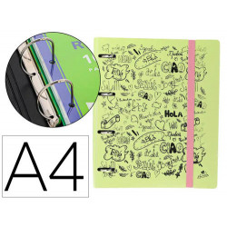 CARPETA 4 ANILLAS 40 MM MIXTAS MARIOLA POLYFOAM DIN A4 CON RECAMBIO 100 H 90 GR SEPARADORES 6 POSICI