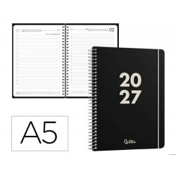 AGENDA OFICINA LIDERPAPEL 2027 ESPIRAL BASIC DIA PAGINA A5 BILINGUE 60G PAPEL FSC DESIGN 1