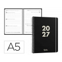 AGENDA OFICINA LIDERPAPEL 2027 ESPIRAL BASIC SEMANA VISTA A5 BILINGUE 60G PAPEL FSC DESIGN 1