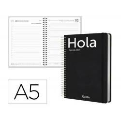 AGENDA OFICINA LIDERPAPEL 2027 ESPIRAL CLASSIC DIA PAGINA A5 BILINGUE 70G PAPEL FSC DESIGN 1
