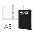 AGENDA OFICINA LIDERPAPEL 2027 ESPIRAL CLASSIC DIA PAGINA A5 BILINGUE 70G PAPEL FSC DESIGN 1