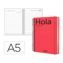 AGENDA OFICINA LIDERPAPEL 2027 ESPIRAL CLASSIC DIA PAGINA A5 BILINGUE 70G PAPEL FSC DESIGN 3